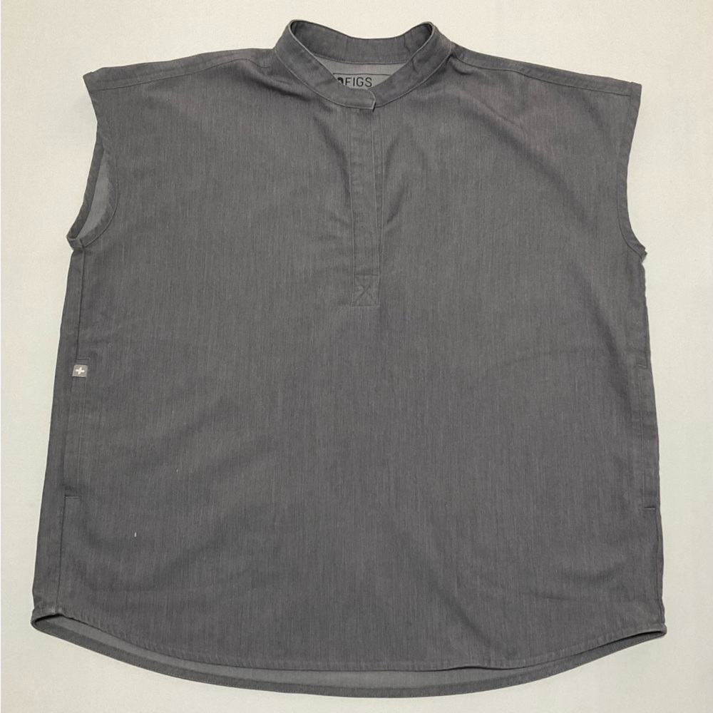 Figs Oversized Rafaela Scrub Top Graphite Gray Boxy Cap Short Sleeve Womens Sz S
